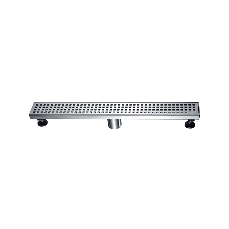 Stainless Steel 304 Floor Drain for Shower, Square Pattern Grate, Center Outlet ZLB-01