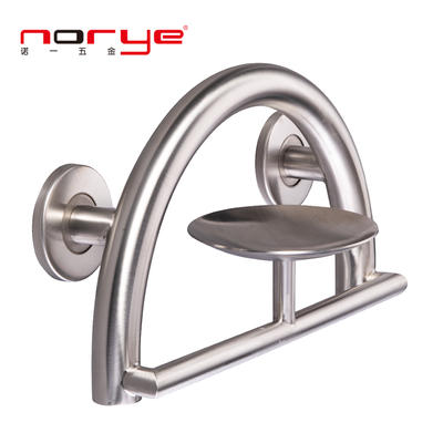 Norye Bathroom Accessories Grab bar with soap dish stainless Steel 304 OEM PG006